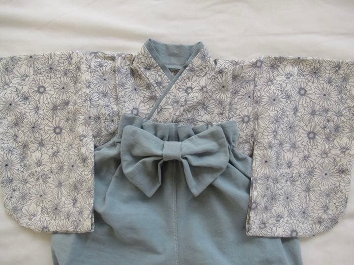 みゆう様専用ページ】ベビー袴 ハンドメイド 花柄ブルー×スカイブルー