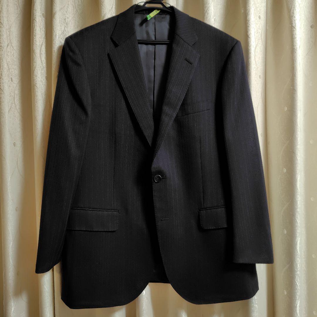 美品　REGAL　ストライプ　形状記憶スーツ　総裏　黒