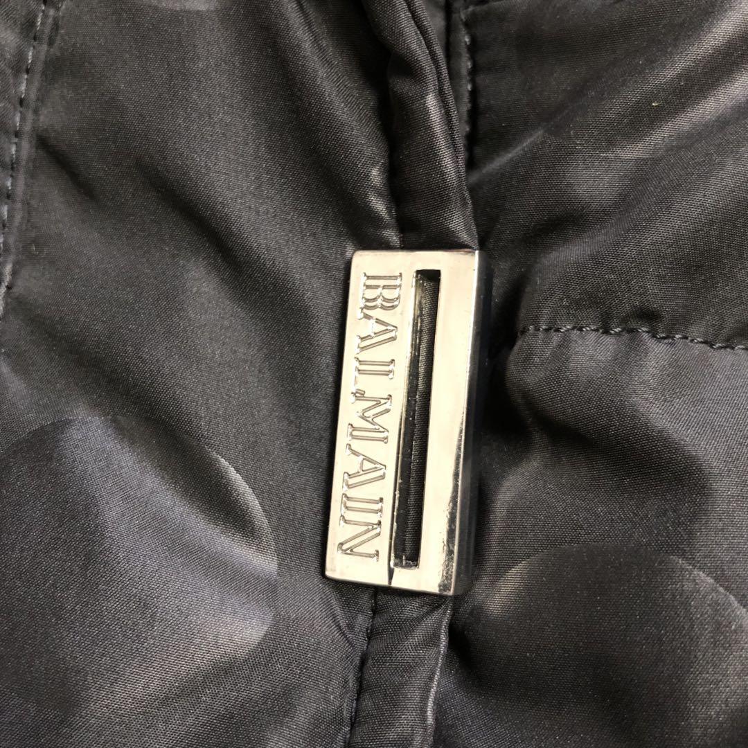 BALMAIN】美品✨️ダウンジャケット 水玉ブルーフォックスファ
