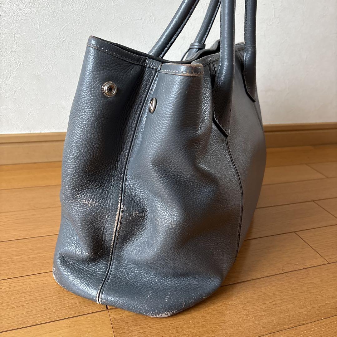 バーニーズニューヨーク　グレー レザー トートバッグ