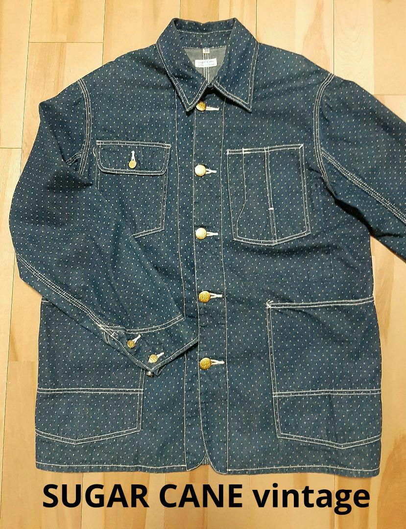 濃紺】極美品 シュガーケーン デニムカバーオール 月桂樹
