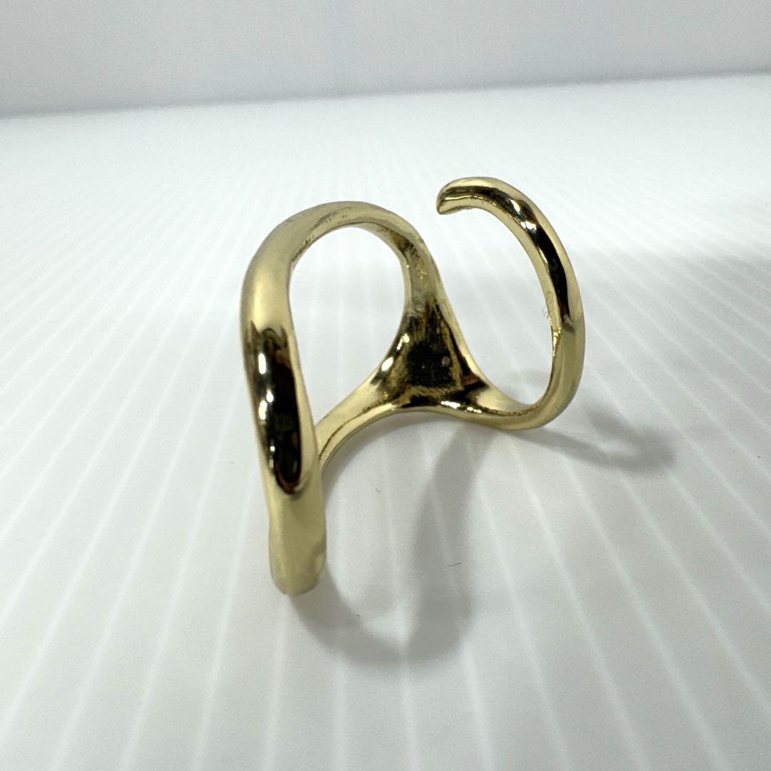 【未使用】 造形美 幾何学 ダブルリング Gold ゴールド