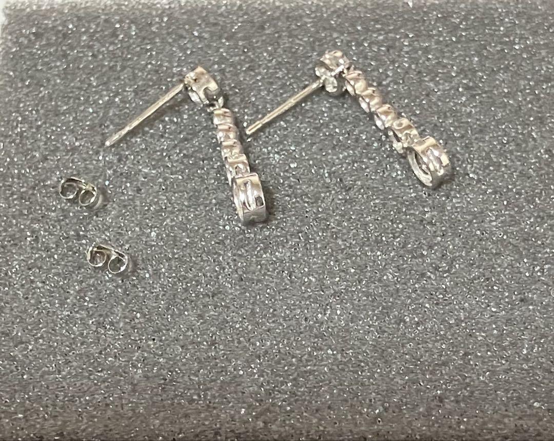 『中古ピアス』pt900/ダイヤ0.10ct/キャッチあり/両耳