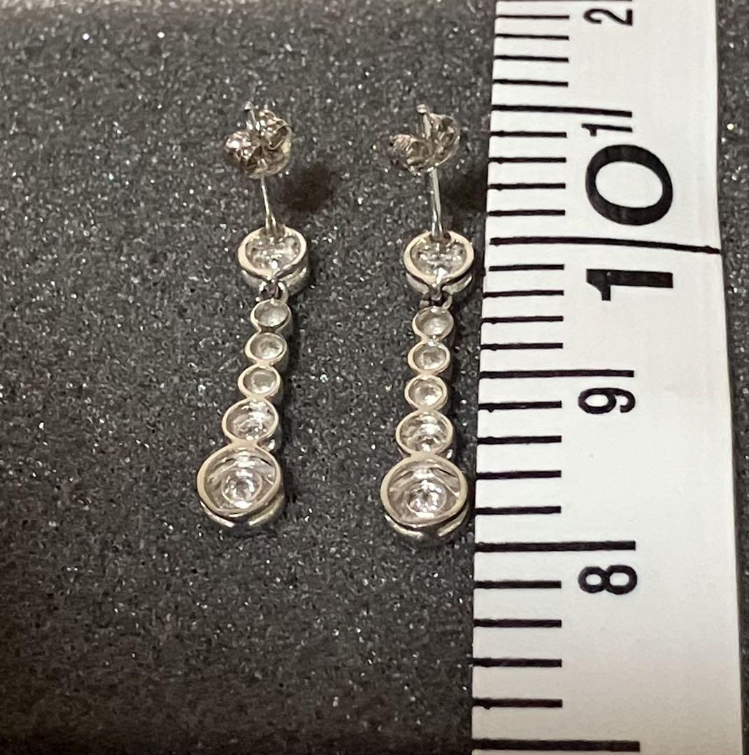『中古ピアス』pt900/ダイヤ0.10ct/キャッチあり/両耳