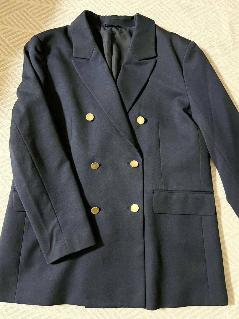 もも様専用 GU ダブルブレストブレザー 34414 ネイビー XL
