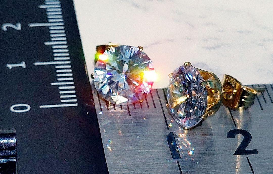 4ct モアサナイト 人工ダイヤモンド ピアス 18k金 ア1957