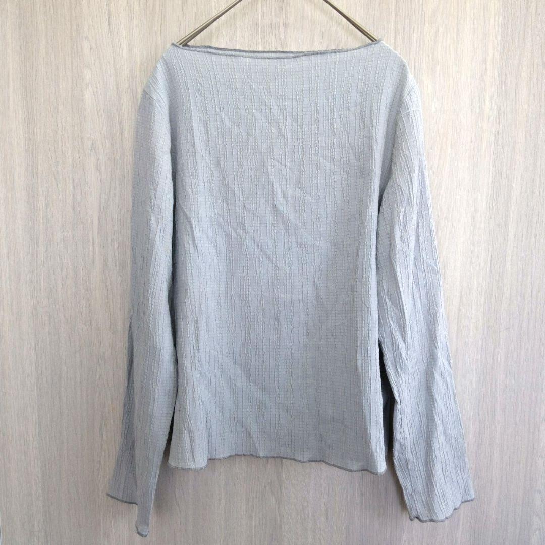 DouDou トップス チュニック シアートップス 重ね着 フリル グレー M