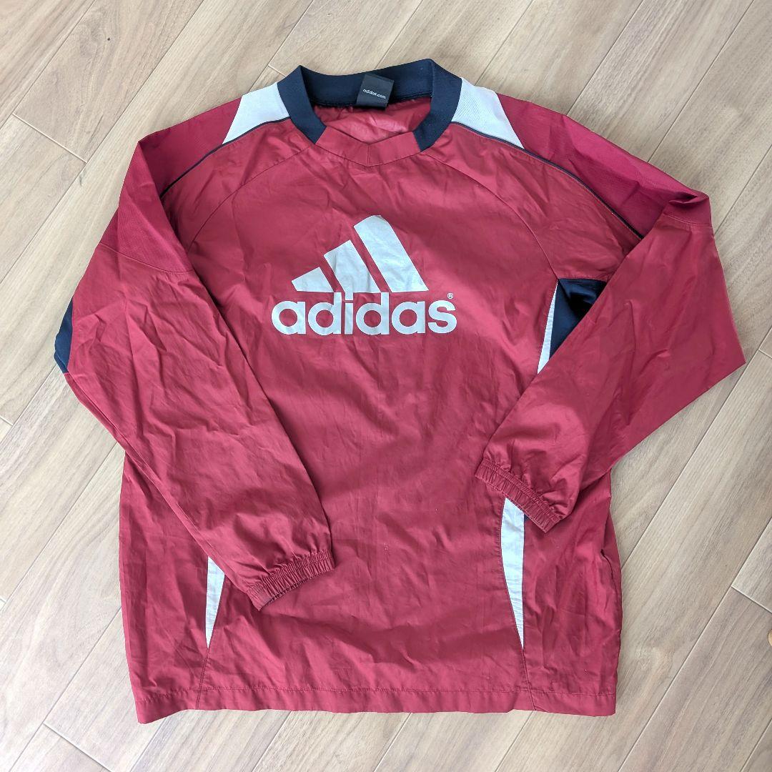 adidas レッド 長袖 ウィンドブレーカー - メルカリ