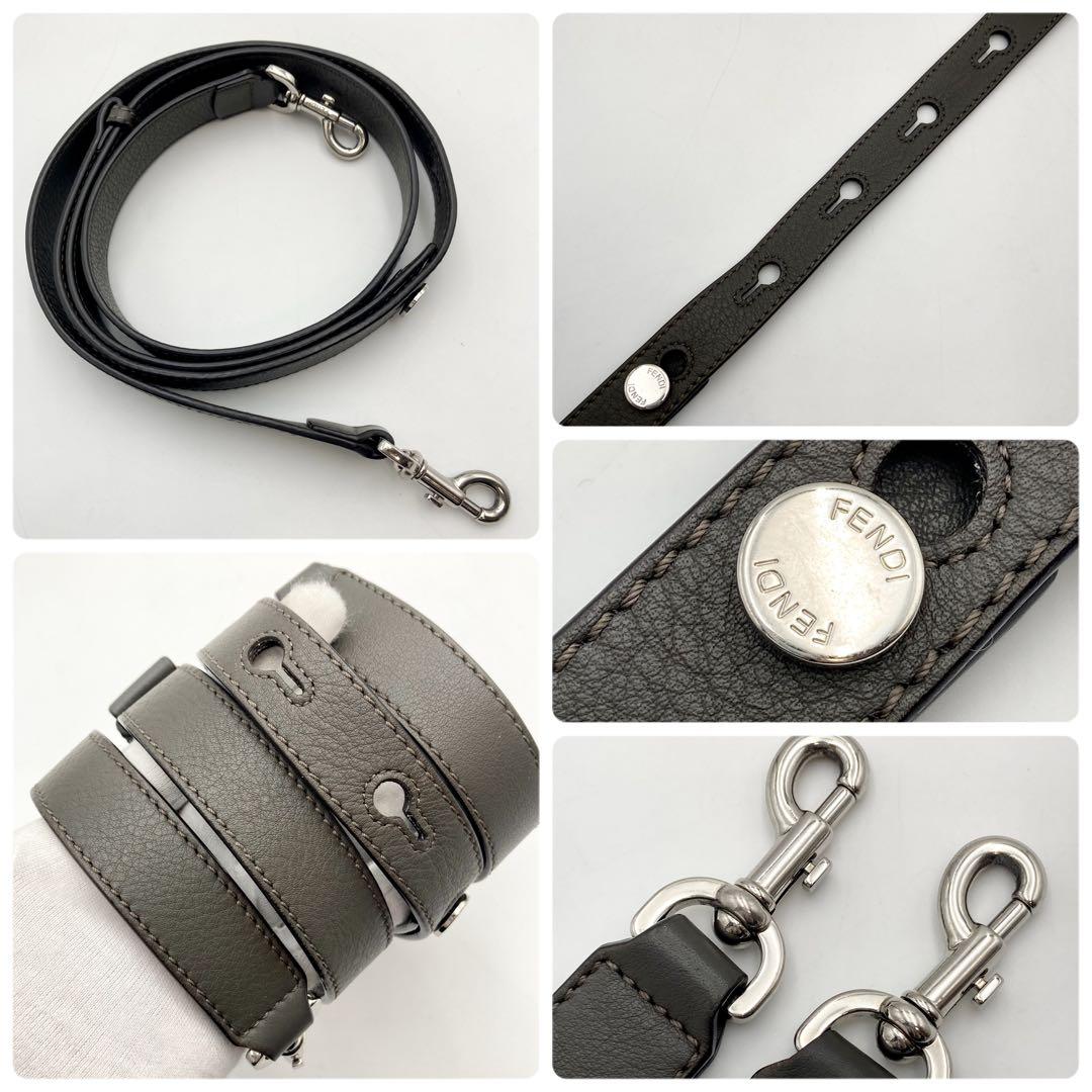 M✨ FENDI バイザウェイ ミディアム バッグ 本革 2way グレー
