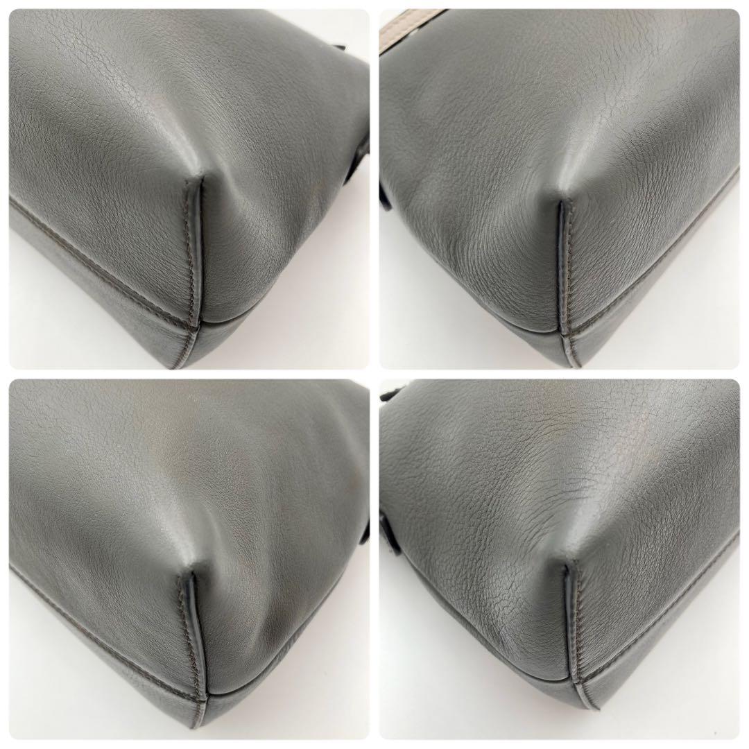 M✨ FENDI バイザウェイ ミディアム バッグ 本革 2way グレー