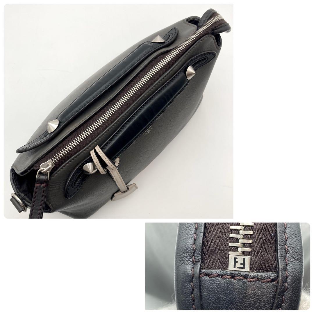 M✨ FENDI バイザウェイ ミディアム バッグ 本革 2way グレー