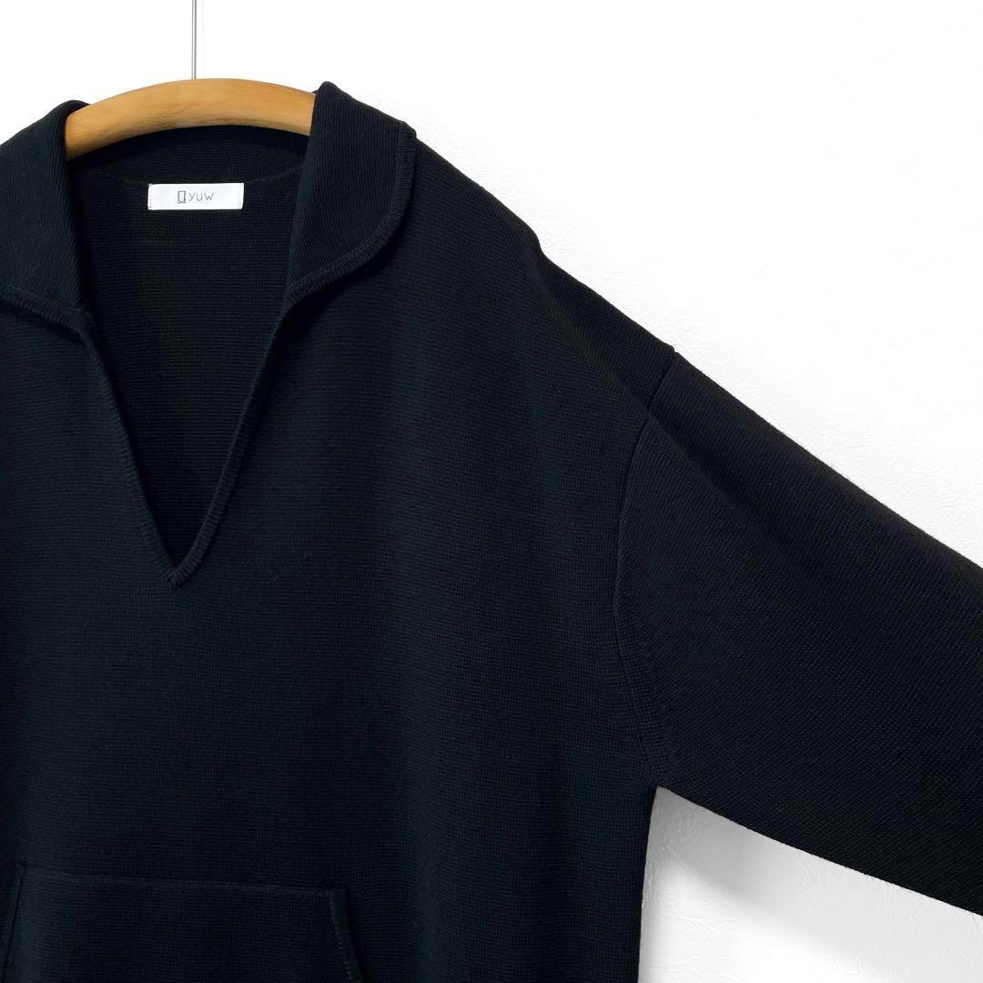 豪華 美品 yuw スキッパーポロニットワンピース ロング丈 オーバー ワンピース