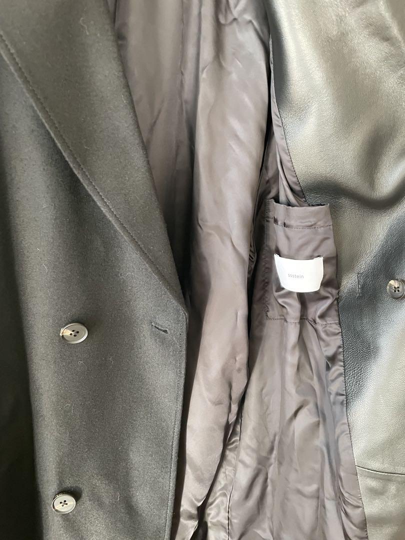 ジャケット・アウター LEATHER COMBINATION DOUBLE LAPELED COAT