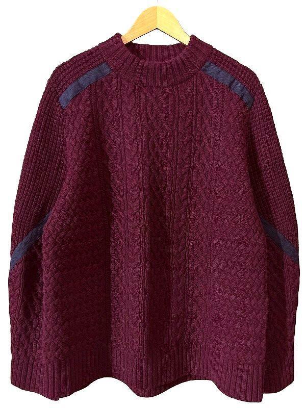 定価63,800円 美品 サカイ 16-01165M モックネック ニット L