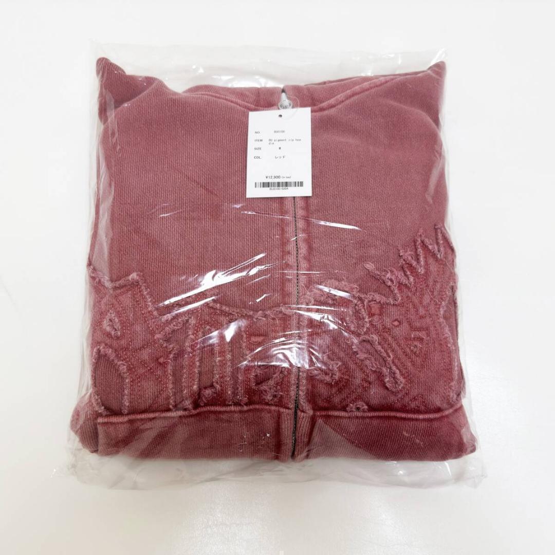 新品 未開封 M BLESS U Pigment Zip Hoodie レッド