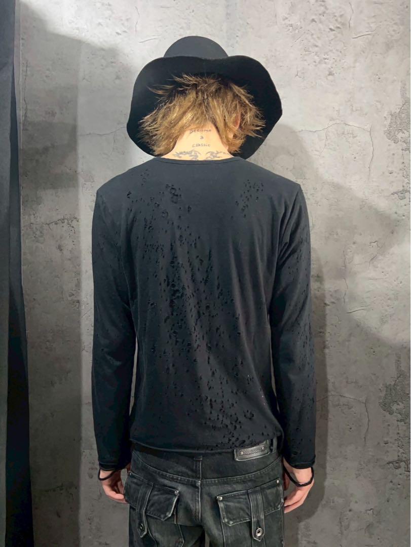 トップス \"Shellac\"Damage Layered l/s