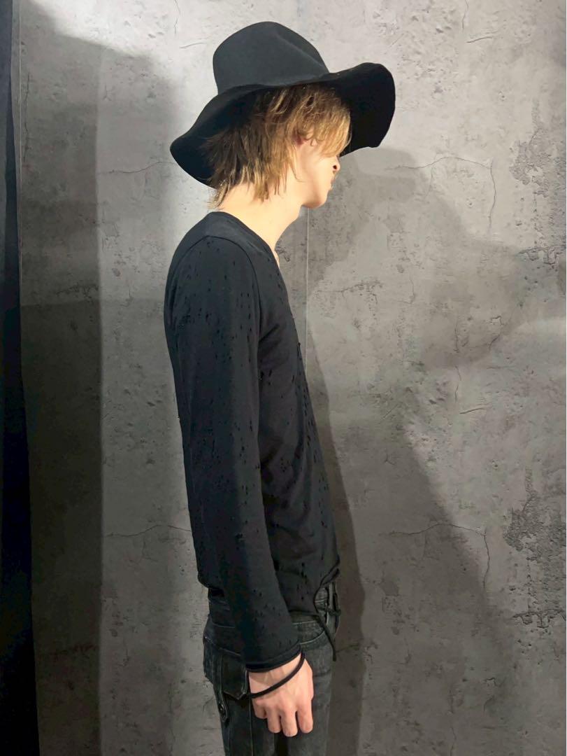 トップス \"Shellac\"Damage Layered l/s