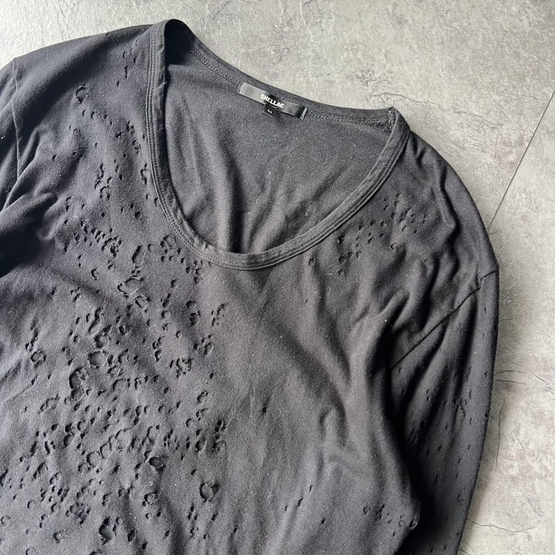 トップス \"Shellac\"Damage Layered l/s