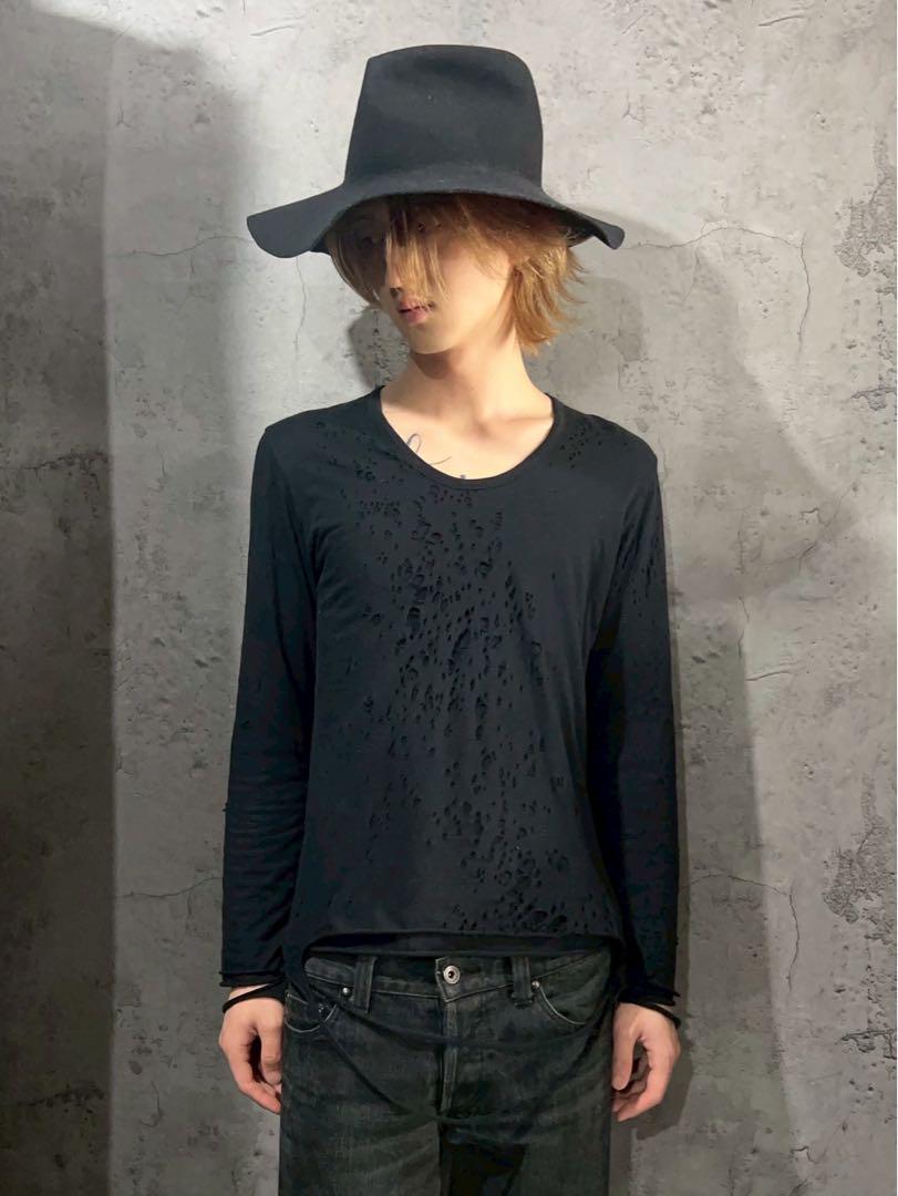 トップス \"Shellac\"Damage Layered l/s