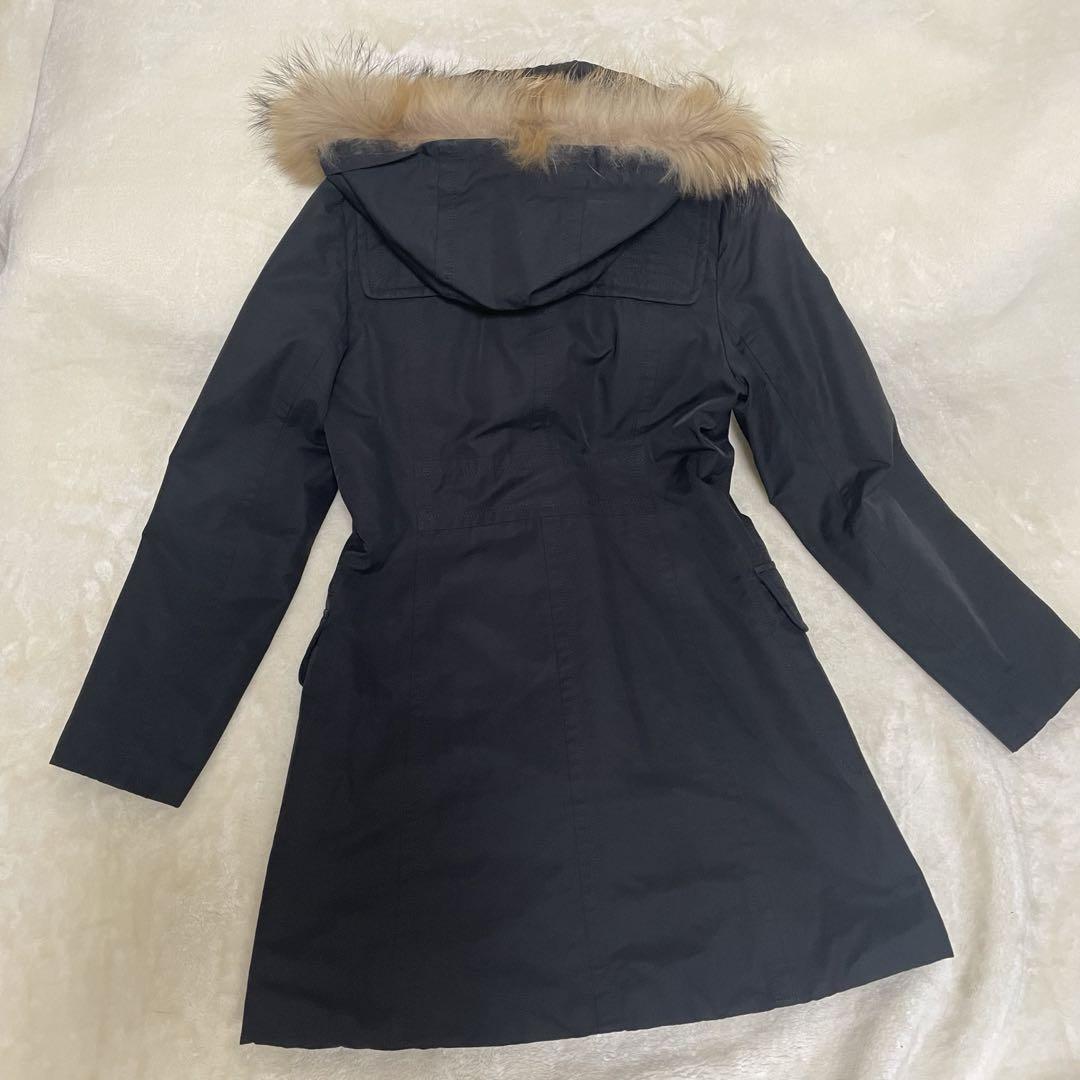 Burberry ダッフルコート　ノバチェック　 ラクーンファー　38号