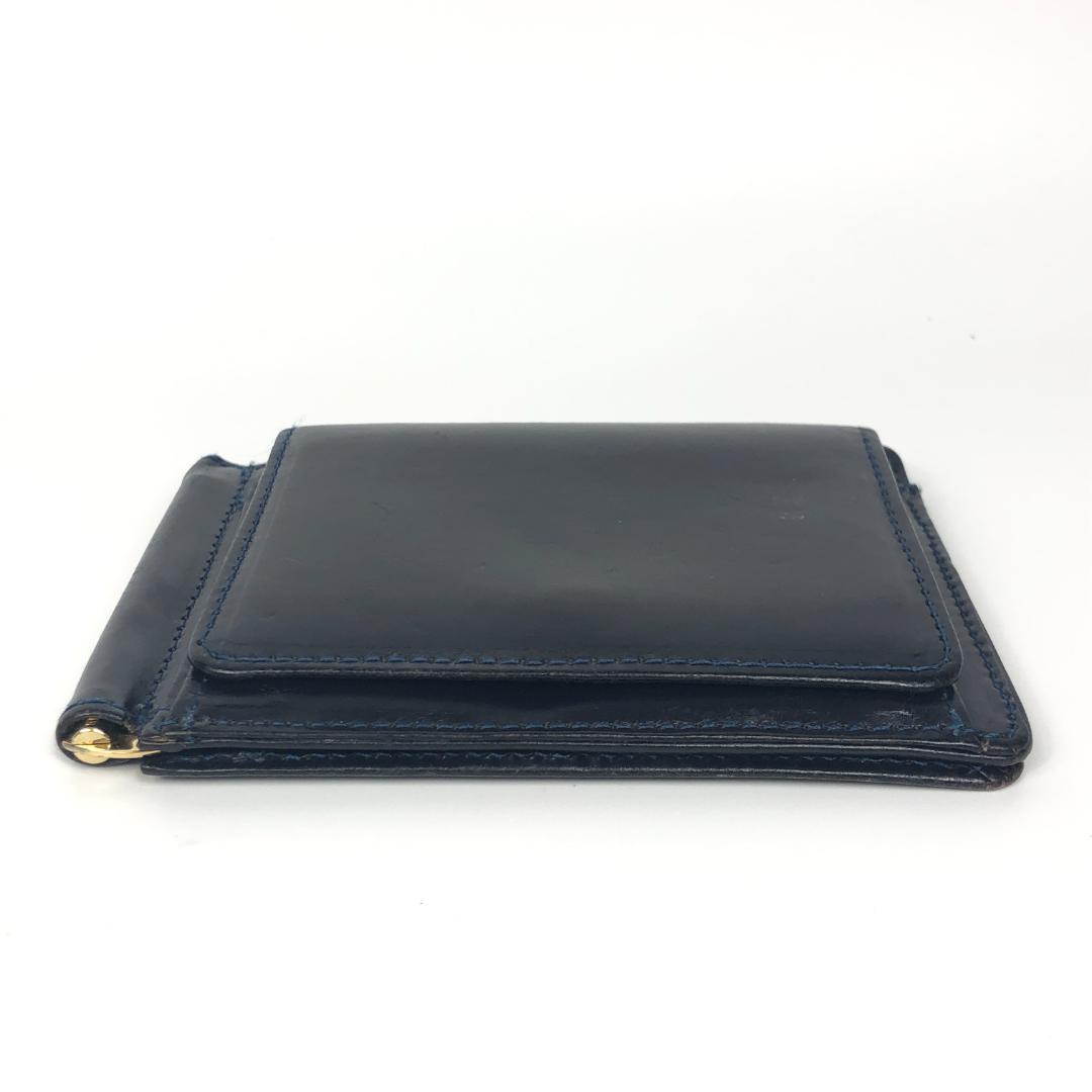 12D175/グレンロイヤル/二つ折り財布/札入れ/型押しロゴ/ネイビー/紺