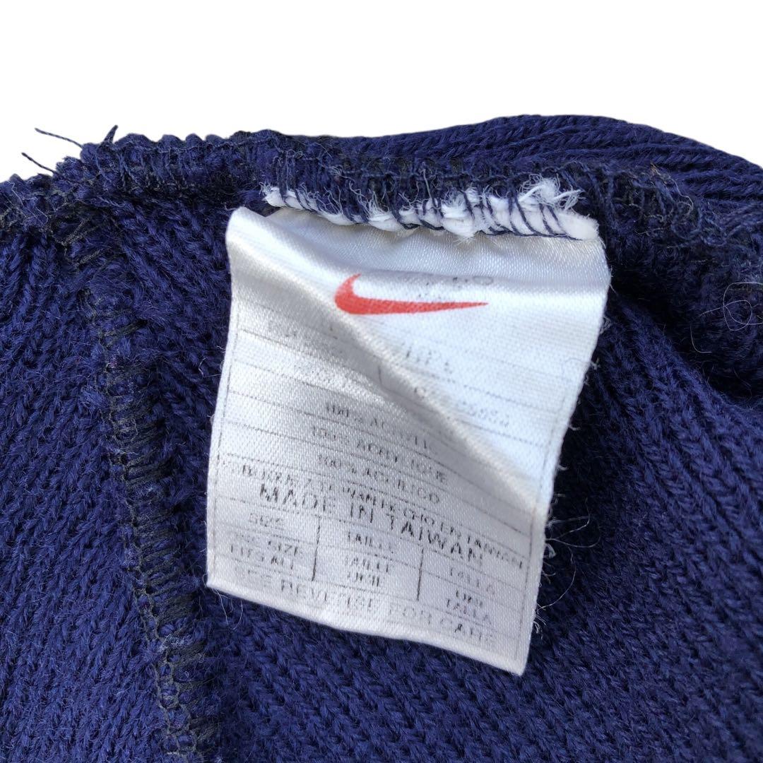 【90’s】NIKE ビーニー　ニット帽　刺繍ロゴ　vintage 銀タグ