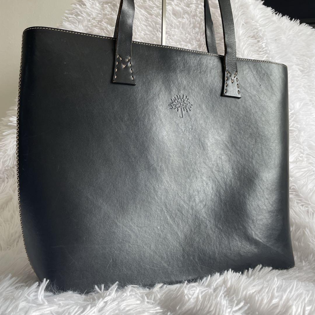 Mulberry マルベリー トートバッグ ステッチ ブラック ロゴ