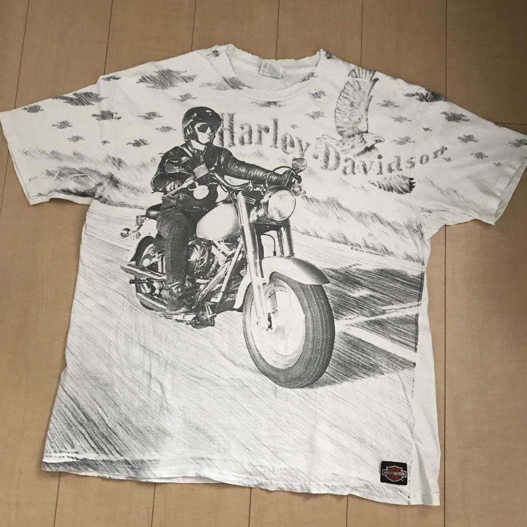 激レア 1991年製 総柄 ハーレーダビッドソン ヴィンテージ T 激レア 1991年製 総柄 ハーレーダビッドソン ヴィンテージ T