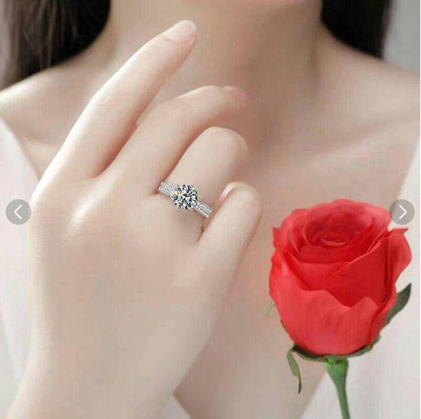 低価高評価 送料無料 PT 950プラチナ1カラットダイヤの女神の結婚指輪 EmO4J-m39943868258 品質保証定番