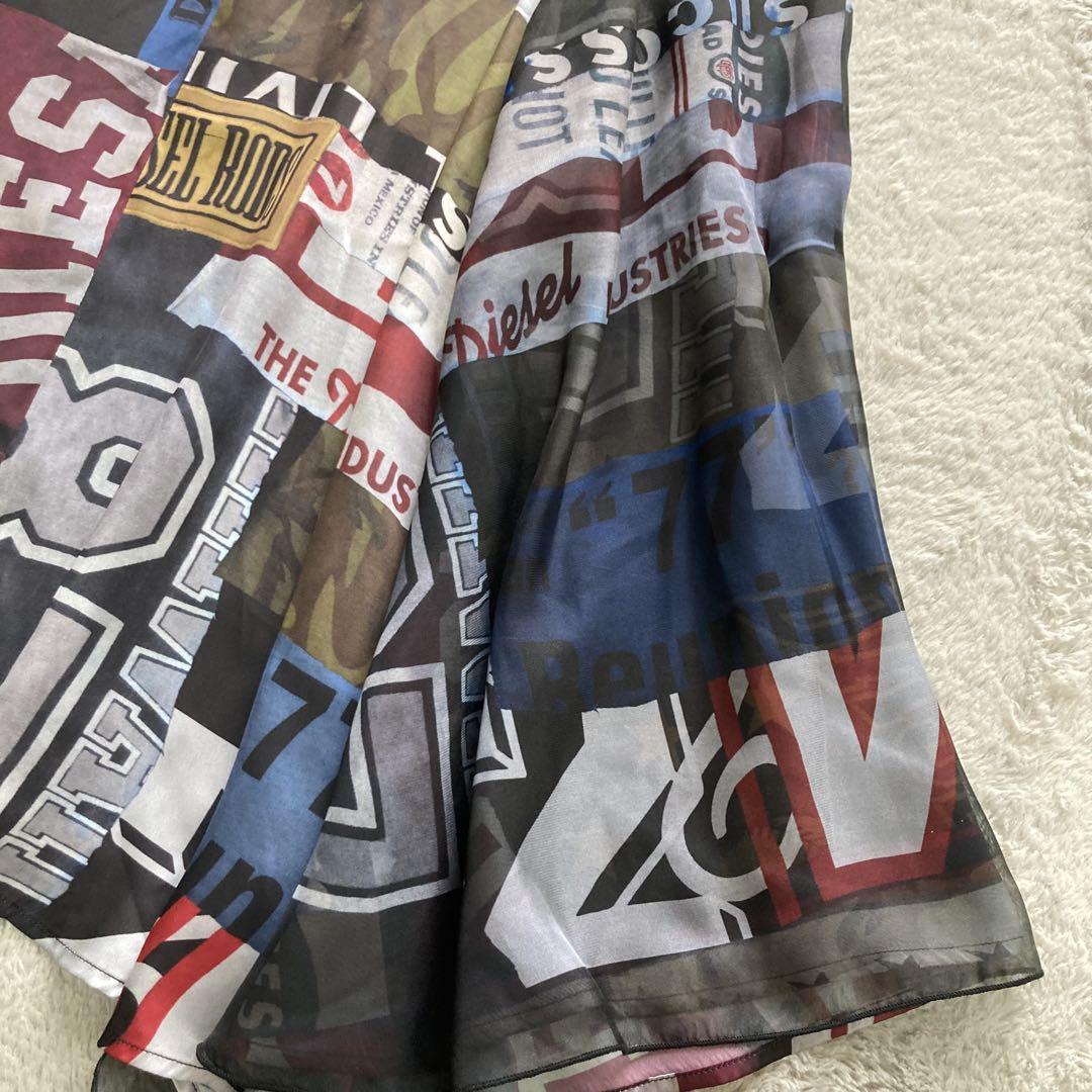 美品☆希少デザイン☆DIESEL ディーゼル　スカート　変形　総柄　膝下隠れます