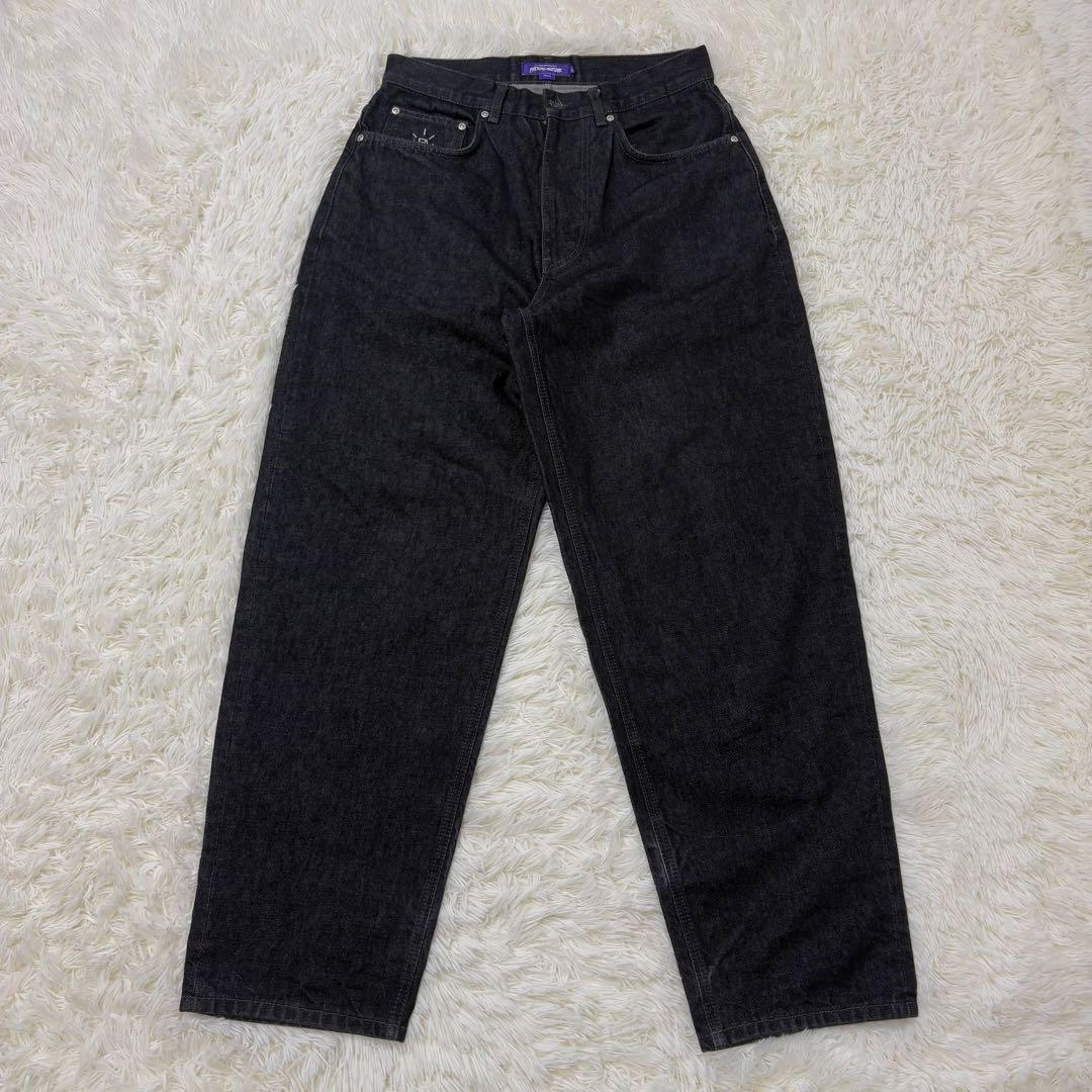 【美品✨】FULKING AWESOME ブラックデニム 32 革パッチ