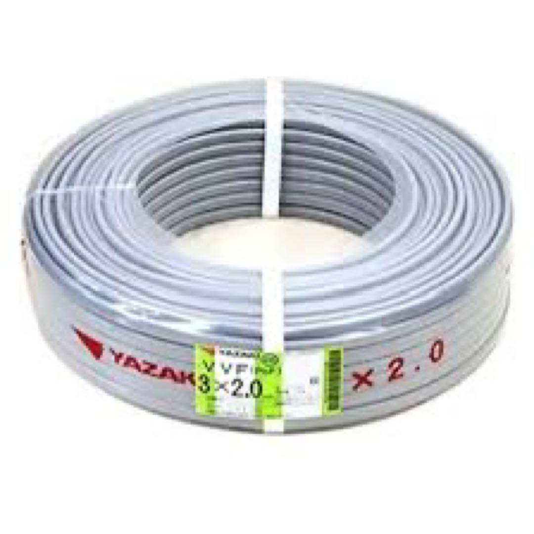 YAZAKI VVF 2.0-3c 100m 赤白黒