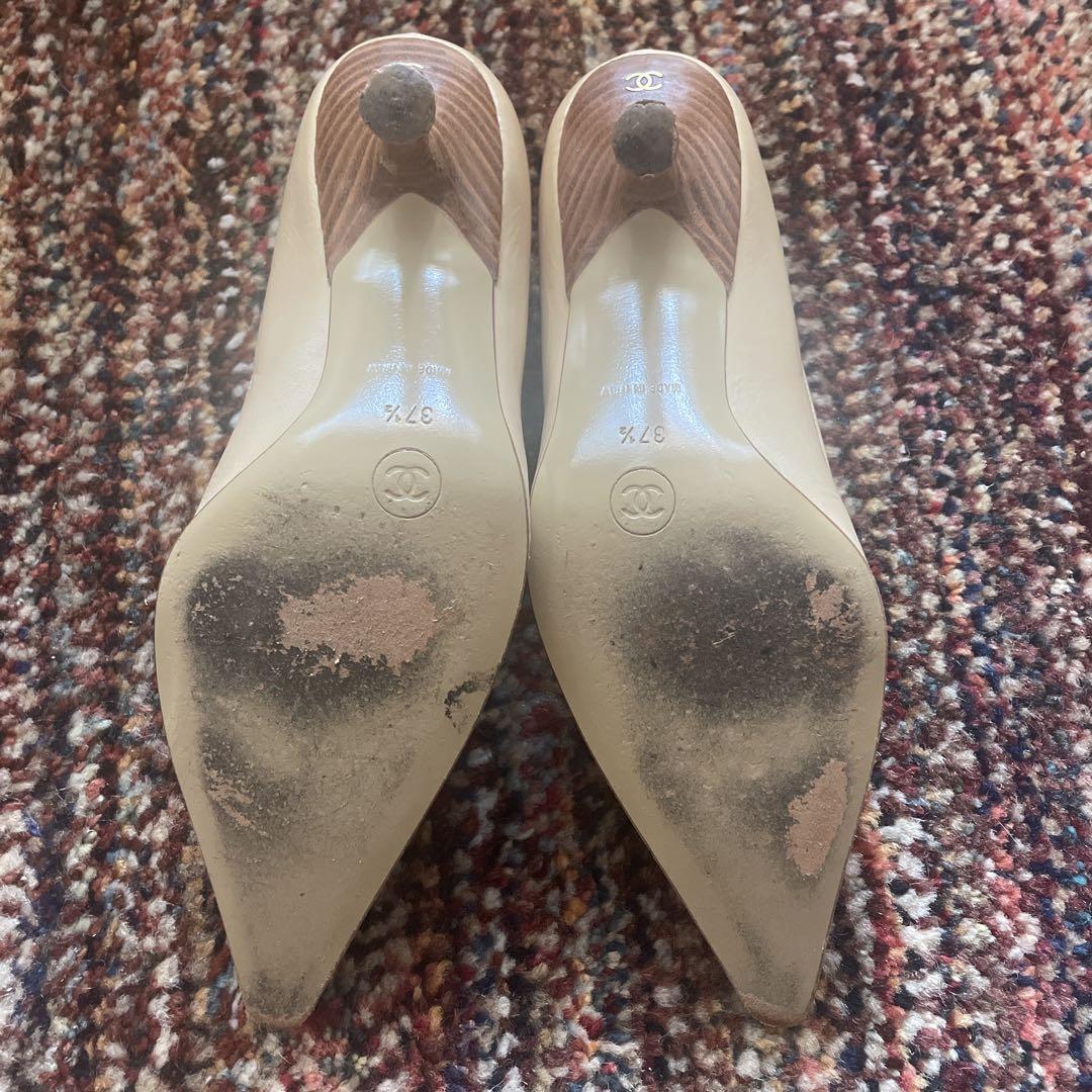 CHANEL シャネル　ベージュ　パンプス　37.5 24cm