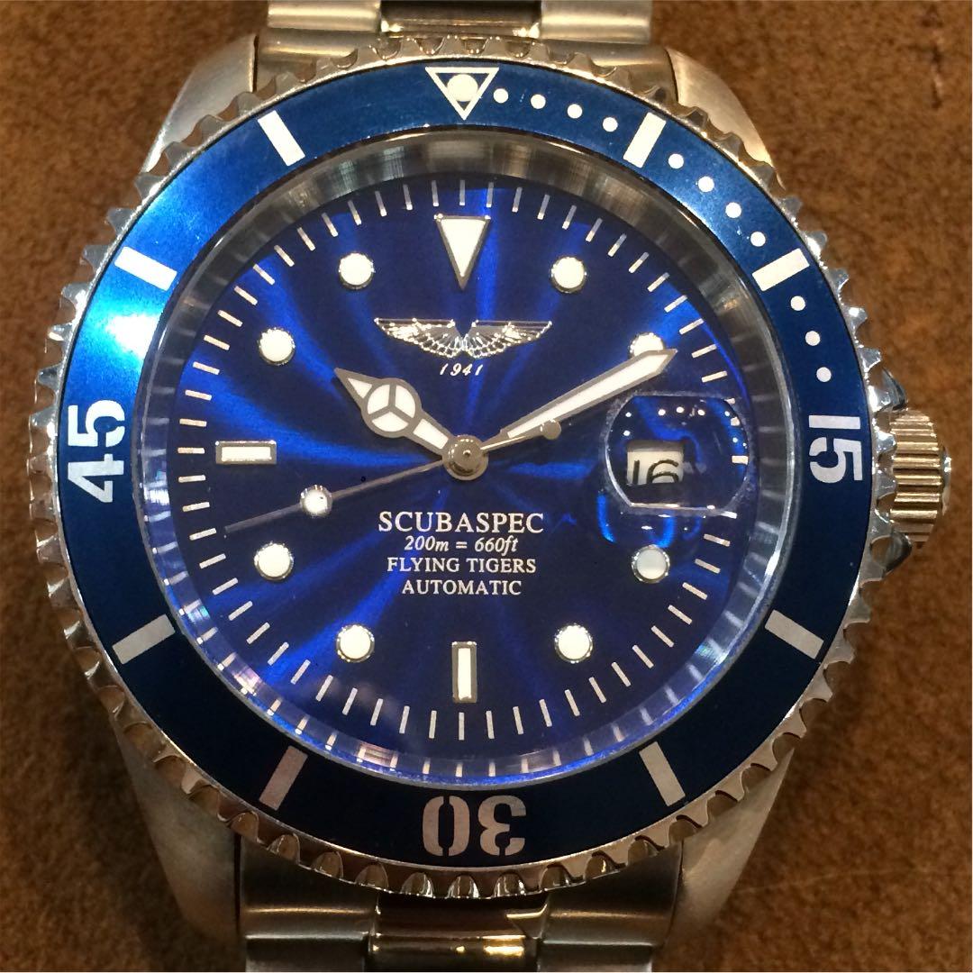 メルカリ 548 ダイバーウォッチ好きに メンズ自動巻腕時計 フライングタイガース 腕時計 アナログ 7 500 中古や未使用のフリマ