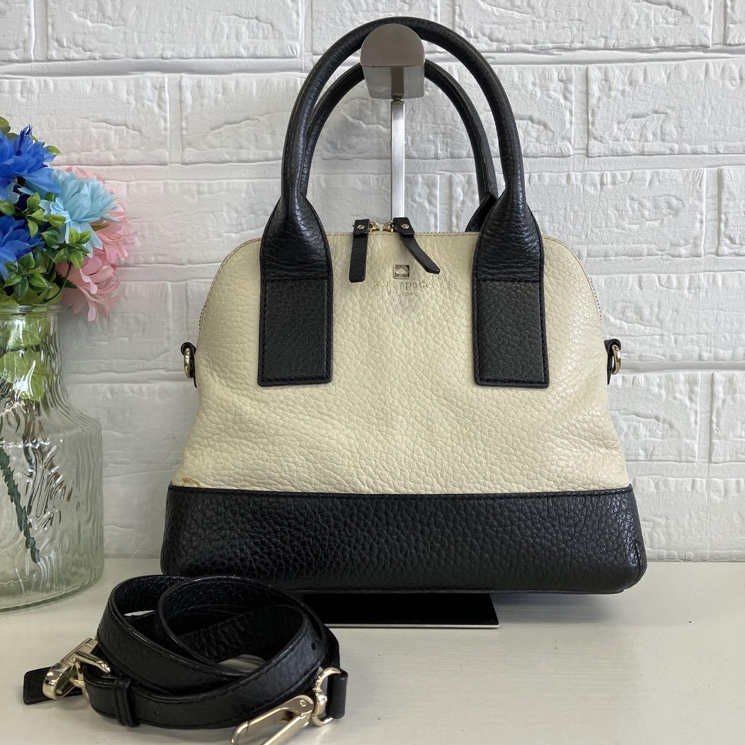 kate spade ハンドバッグ 2WAY ベルト付 クリーム 468 - メルカリ