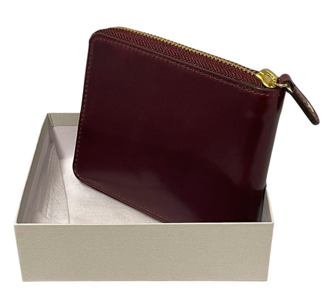 【新品】ROCADO ロカド シェルコードバン 二つ折り財布 馬革 ワインレッド