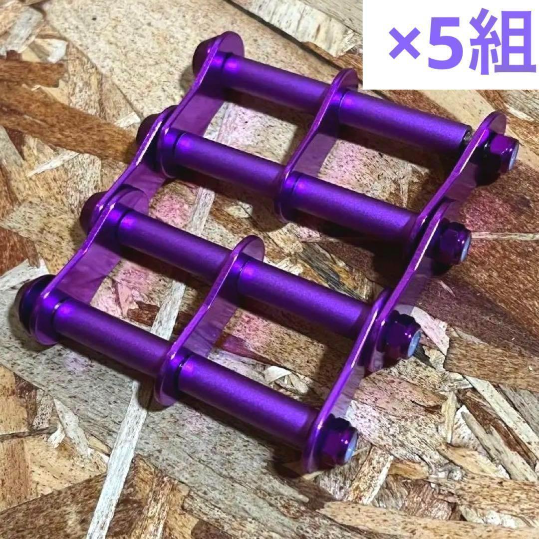 パープル 5組 ベルトループ対応 腰道具　カスタムチェーン　オーダーメイド可能