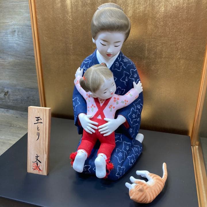 ①博多人形 「ねこじゃらし」伝統工芸士□松尾文夫作 - dentalmedica