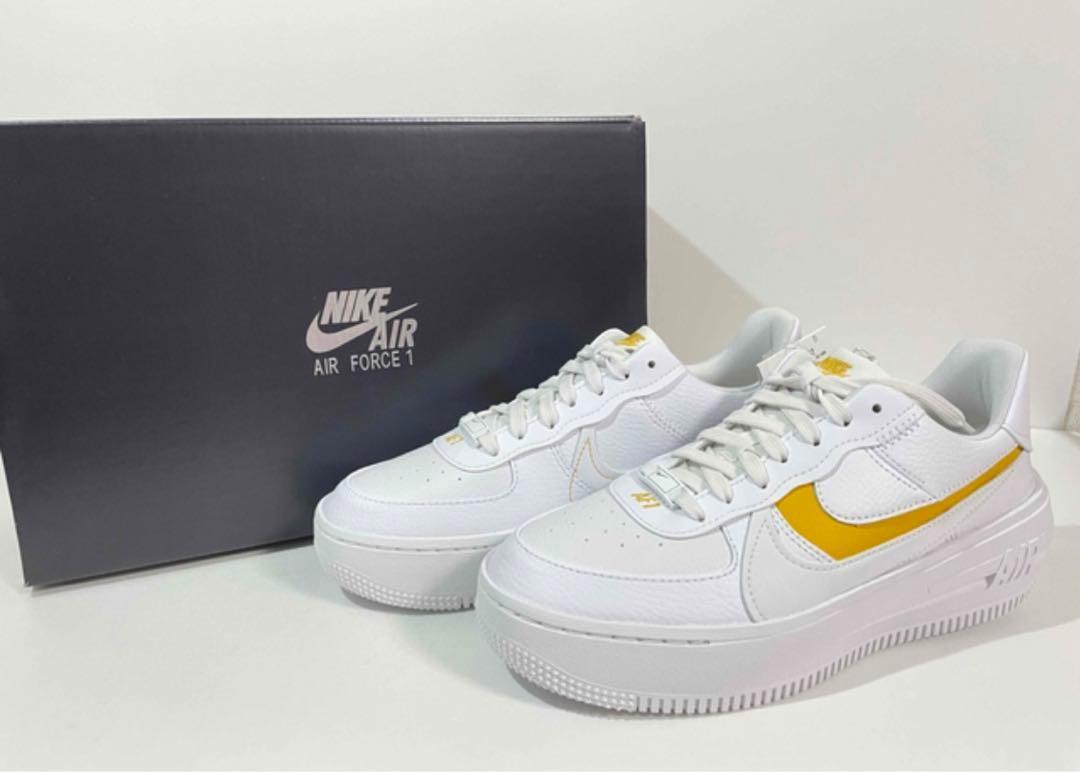 【新品】NIKE エアフォース1 ロー プラットフォーム　ホワイト/イエロー