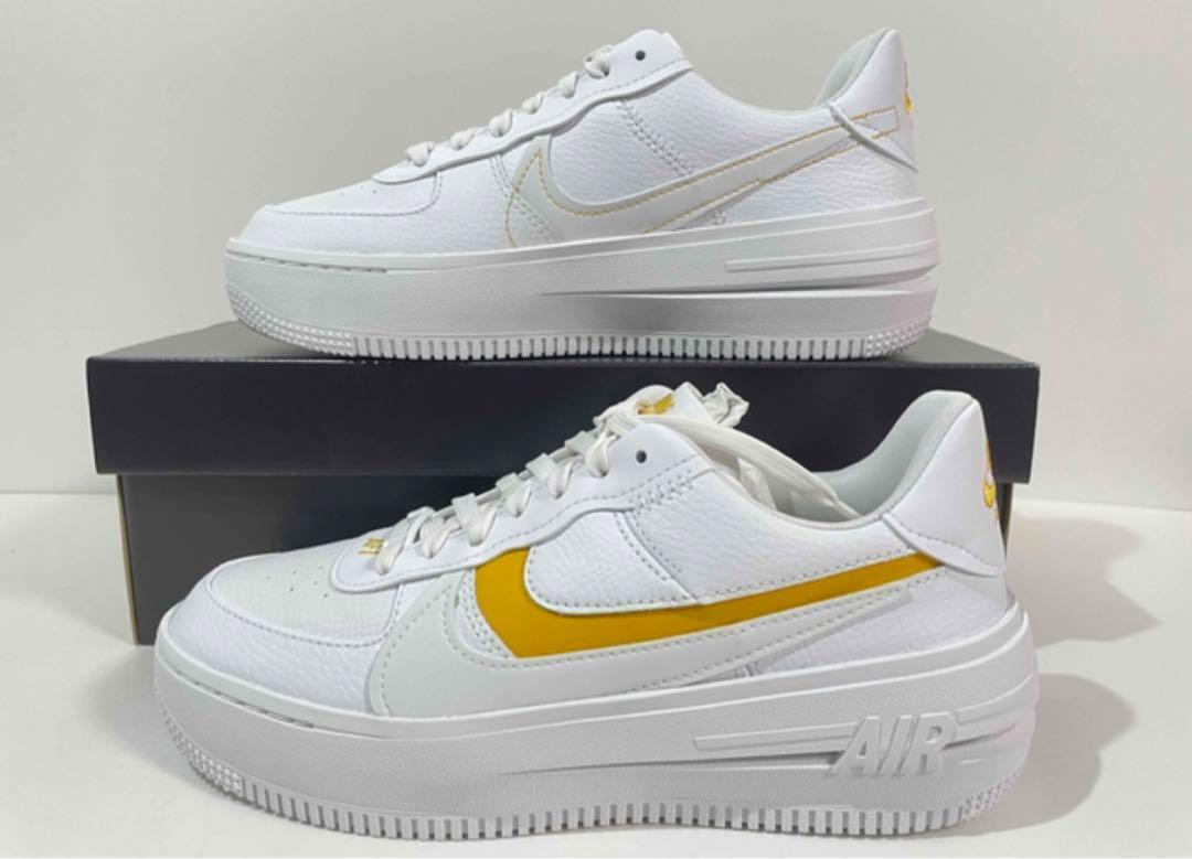 【新品】NIKE エアフォース1 ロー プラットフォーム　ホワイト/イエロー