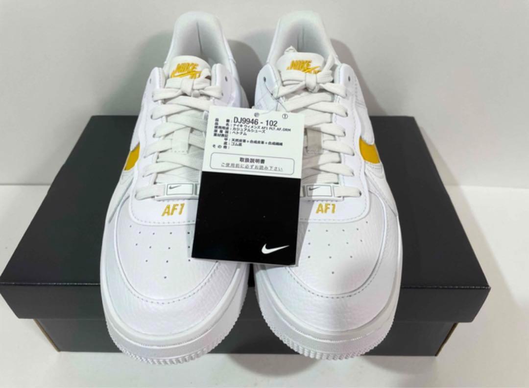 【新品】NIKE エアフォース1 ロー プラットフォーム　ホワイト/イエロー