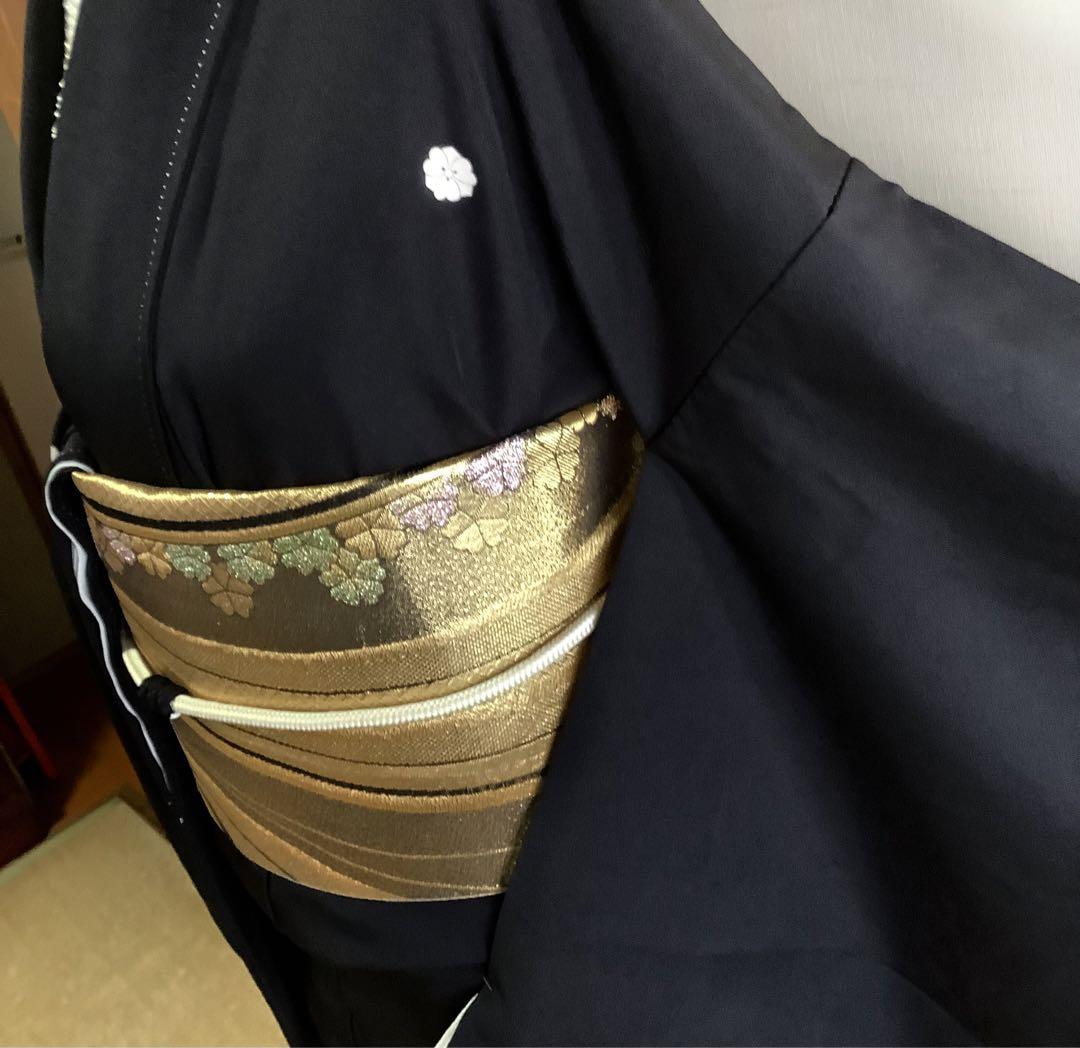 正絹黒留袖 駒刺繍 金彩 ④ ( 訪問着、紬、袋帯なども出品) 着物