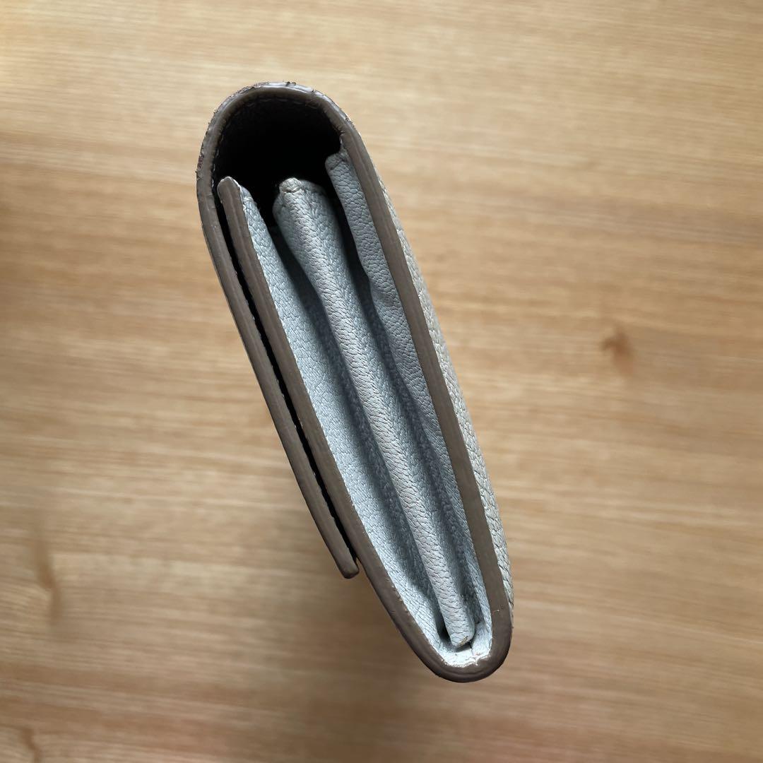 セリーヌ　長財布　バイカラー　水色　グレー