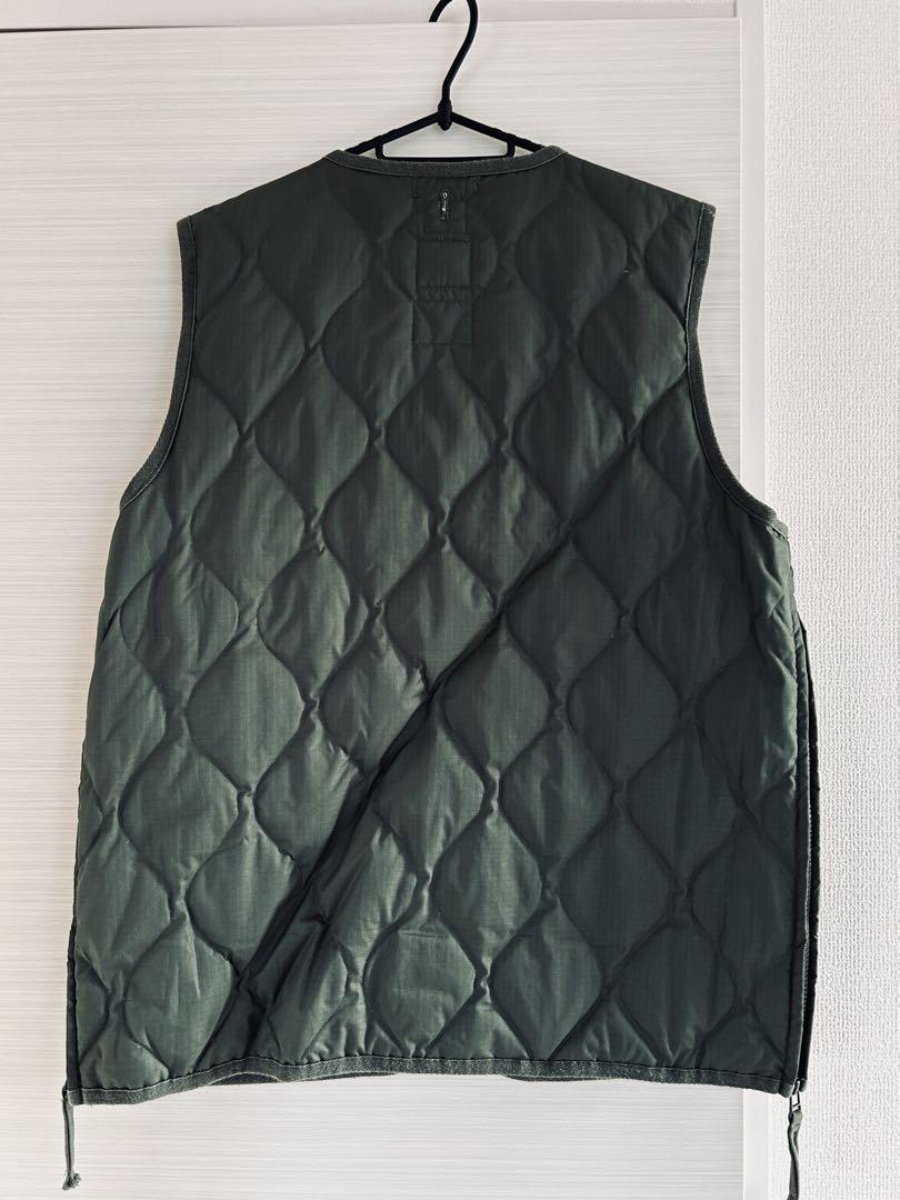 TAION V NECK ZIP VEST L オリーブグリーン