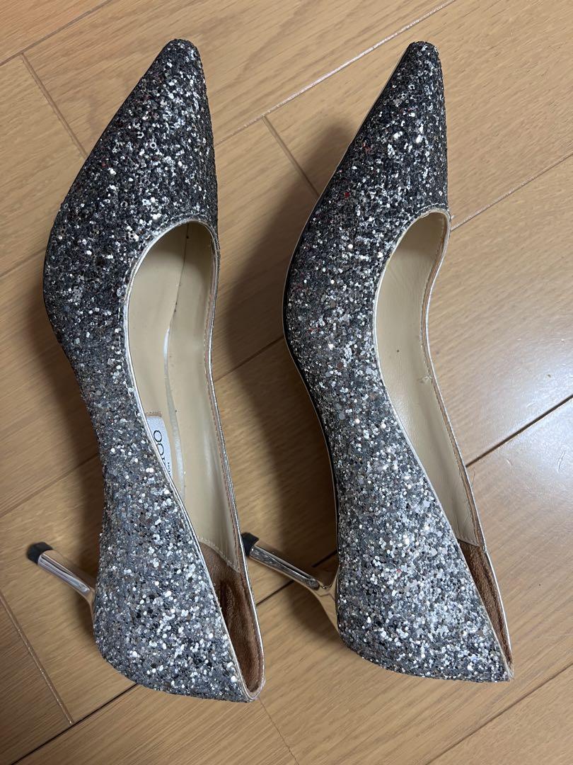 美品JIMMY CHOO グリッターハイヒール