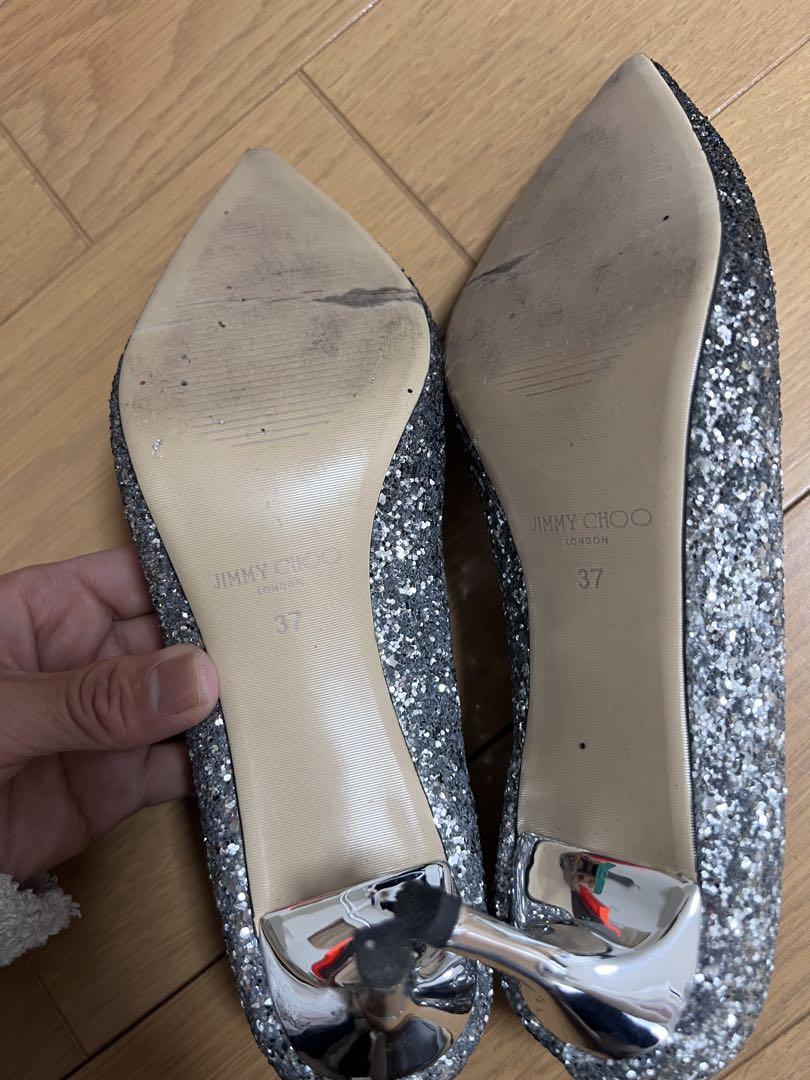 美品JIMMY CHOO グリッターハイヒール