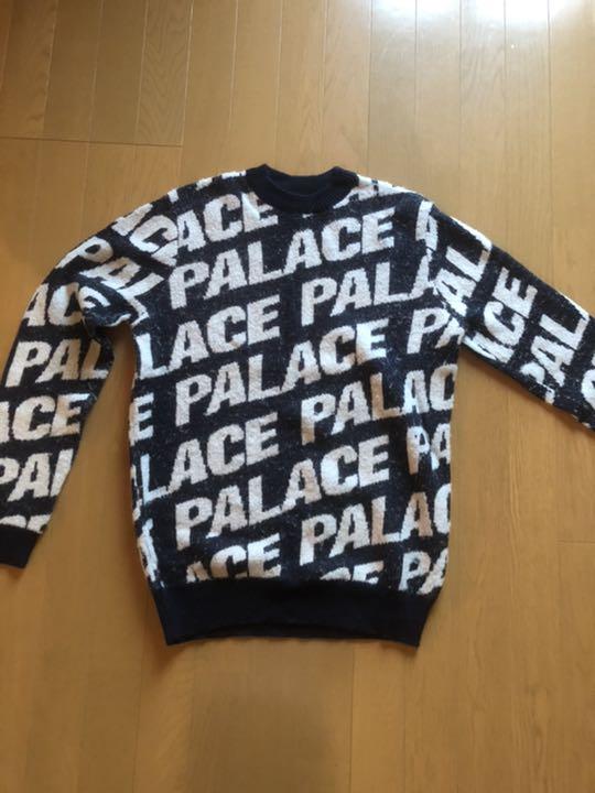 お得NEW palace 紺色 即完売商品 美品 oqMyi-m39999736196 ロゴ ニット 好評定番