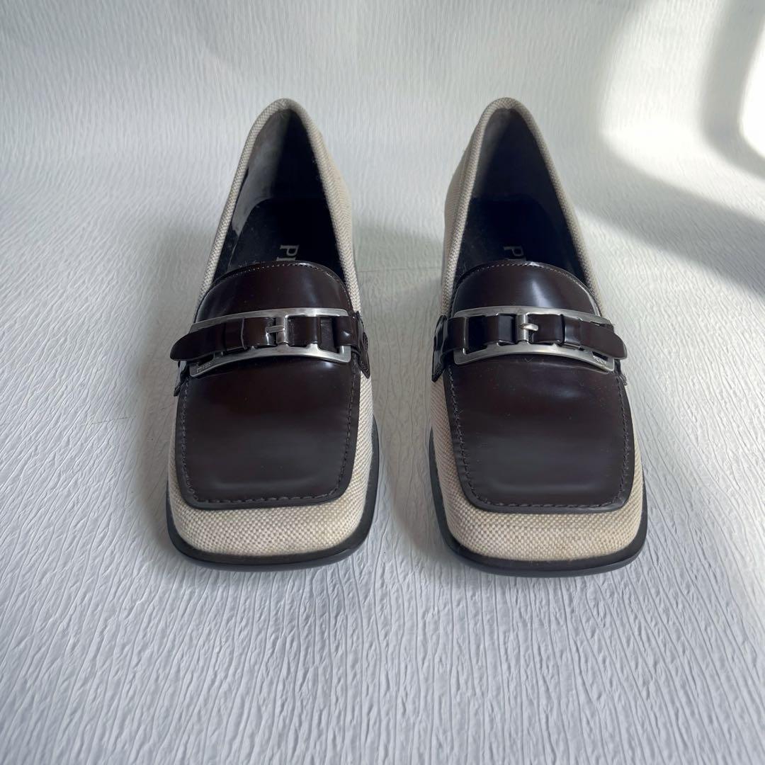 【人気ショップが最安値挑戦！】 スクエアトゥローファー PRADA プラダ FW1999 イタリア製 希少 靴