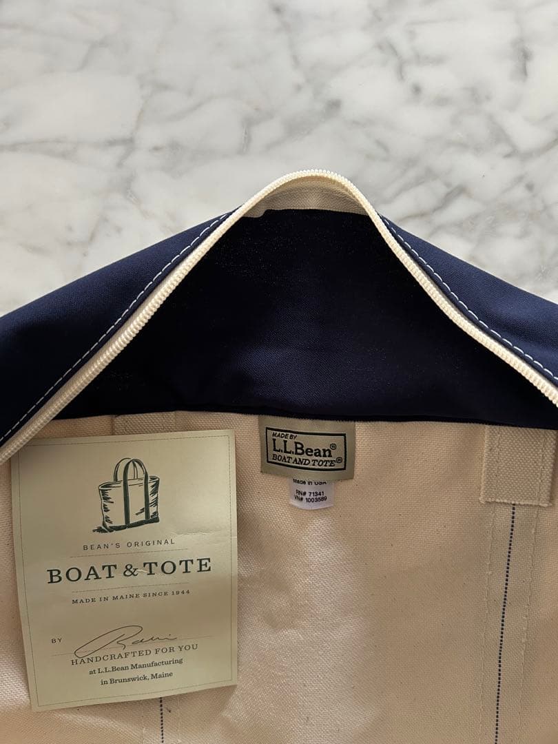 【新品未使用】レアL.L.Bean K刺繍 ベージュ ネイビー トートバッグ特大 【新品未使用】レアL.L.Bean K刺繍 ベージュ ネイビー トートバッグ特大