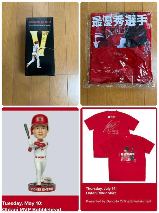 大谷翔平MVPボブルヘッド、Tシャツセット